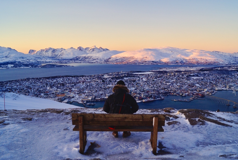 Vista di Tromso dall'alto 