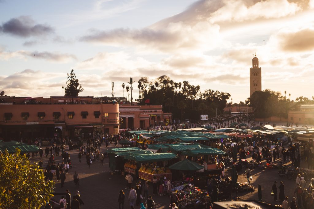 Tramonto sulla piazza Jemaa El Fna